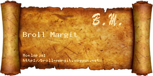 Broll Margit névjegykártya